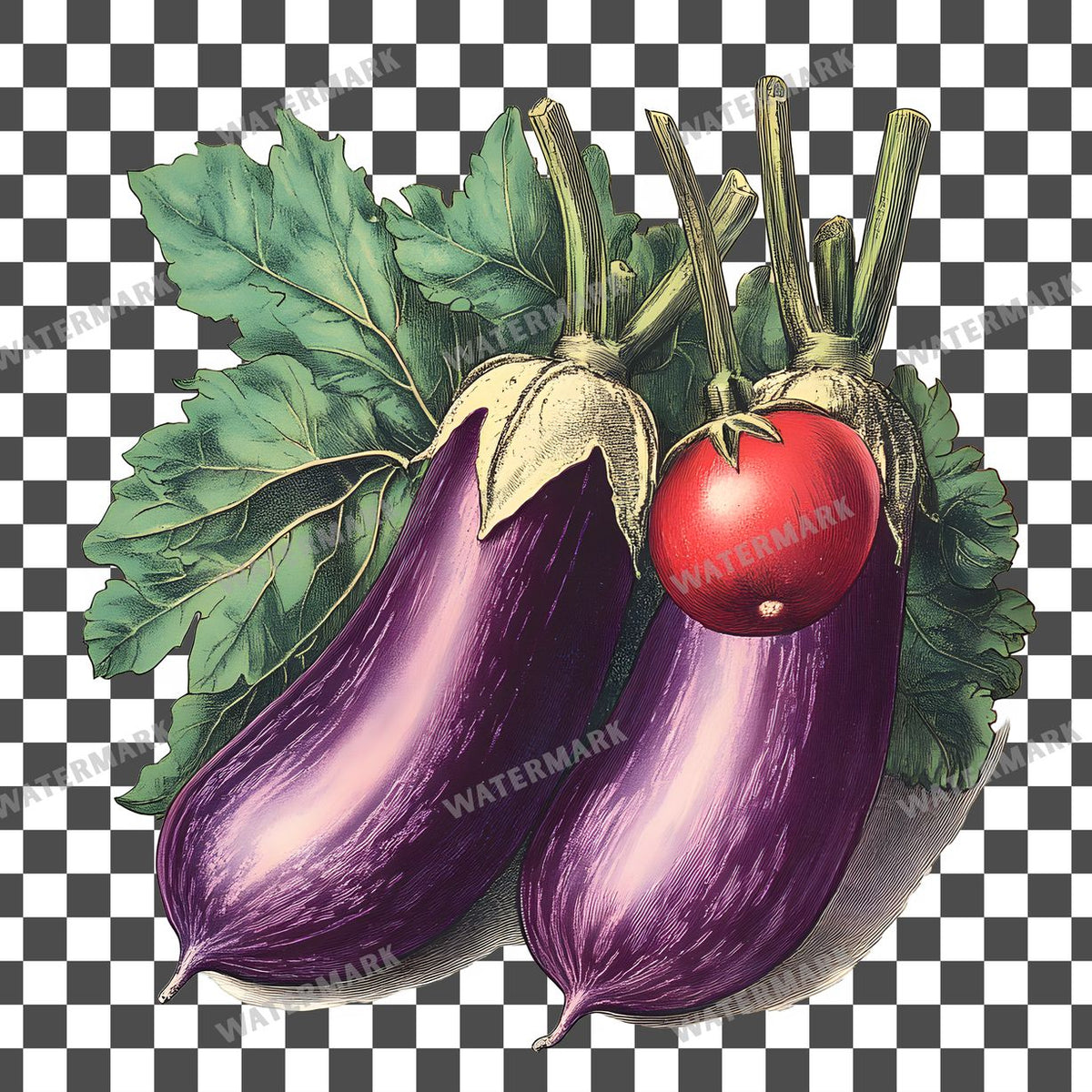 Vegetables Vintage Style Clipart Pngs