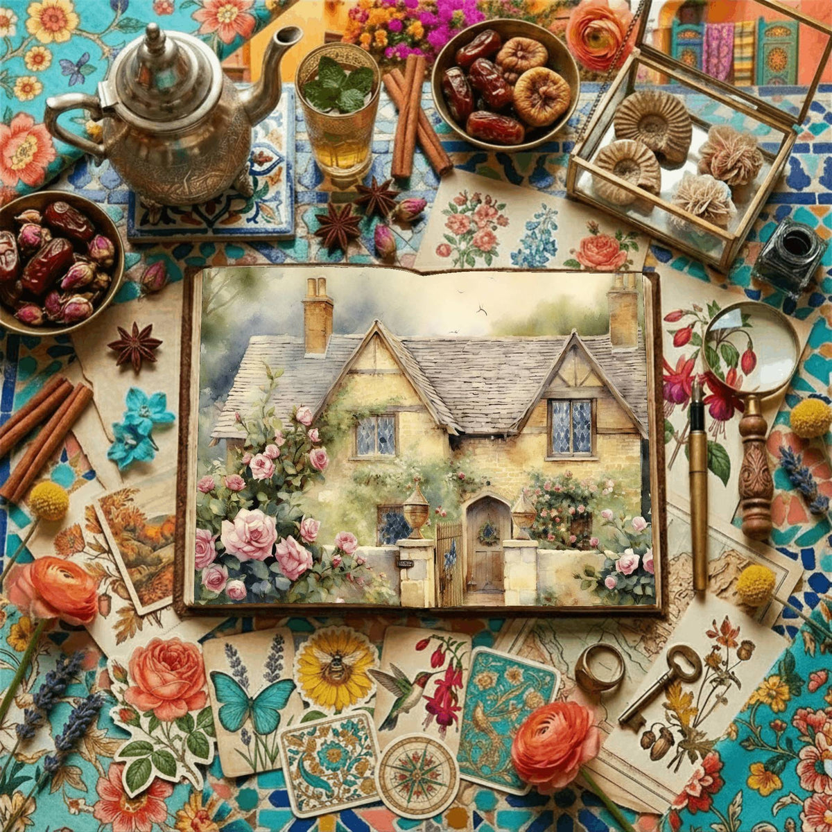 Victorian Garden printable junk journal paper, page preview 3