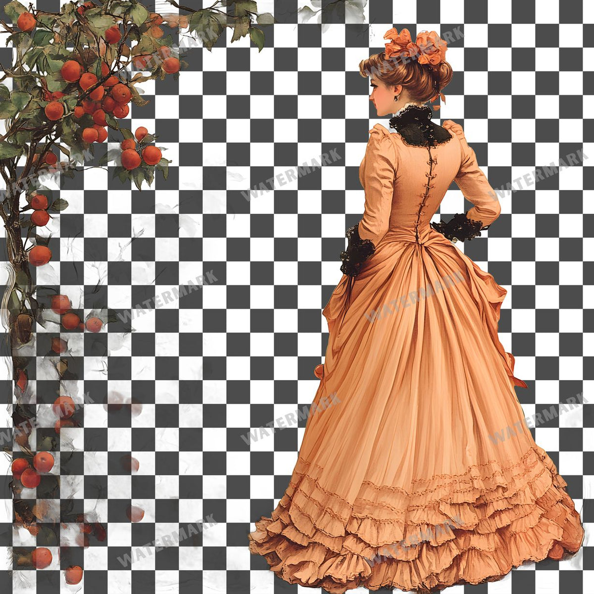 Victorian Woman Vintage Style Clipart Pngs