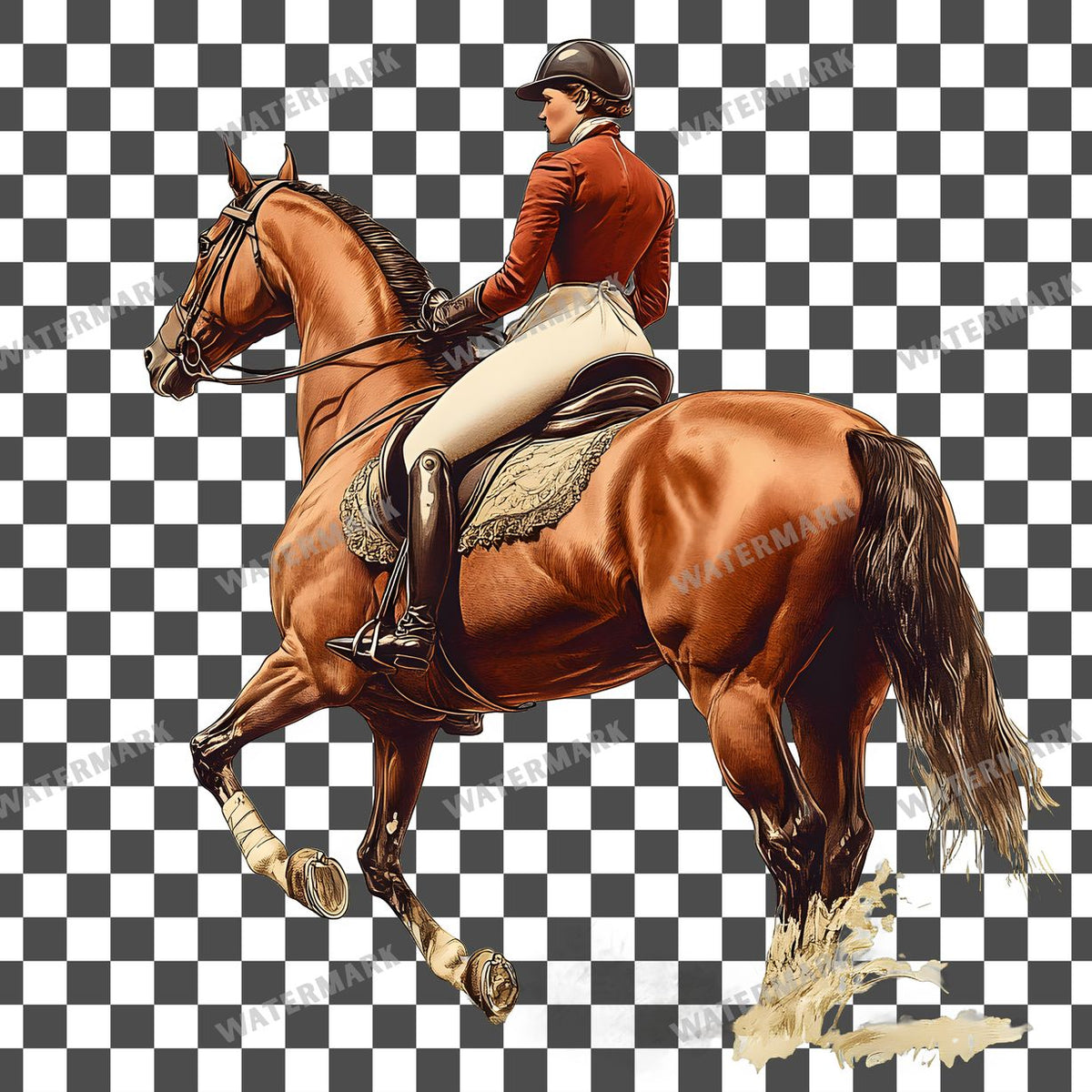 Vintage Equestrian Vintage Style Clipart Pngs