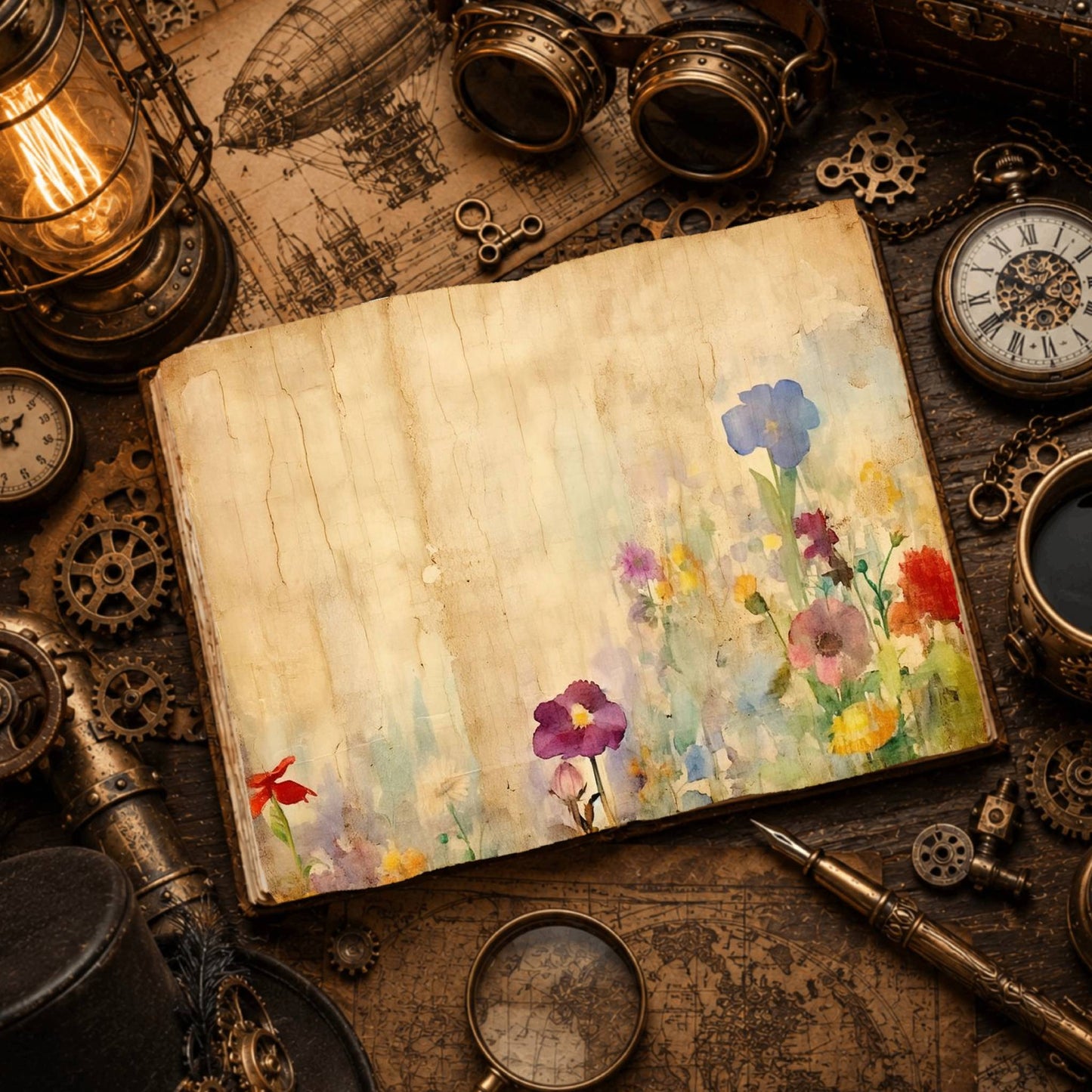 Vintage Wildflower Digital Papers