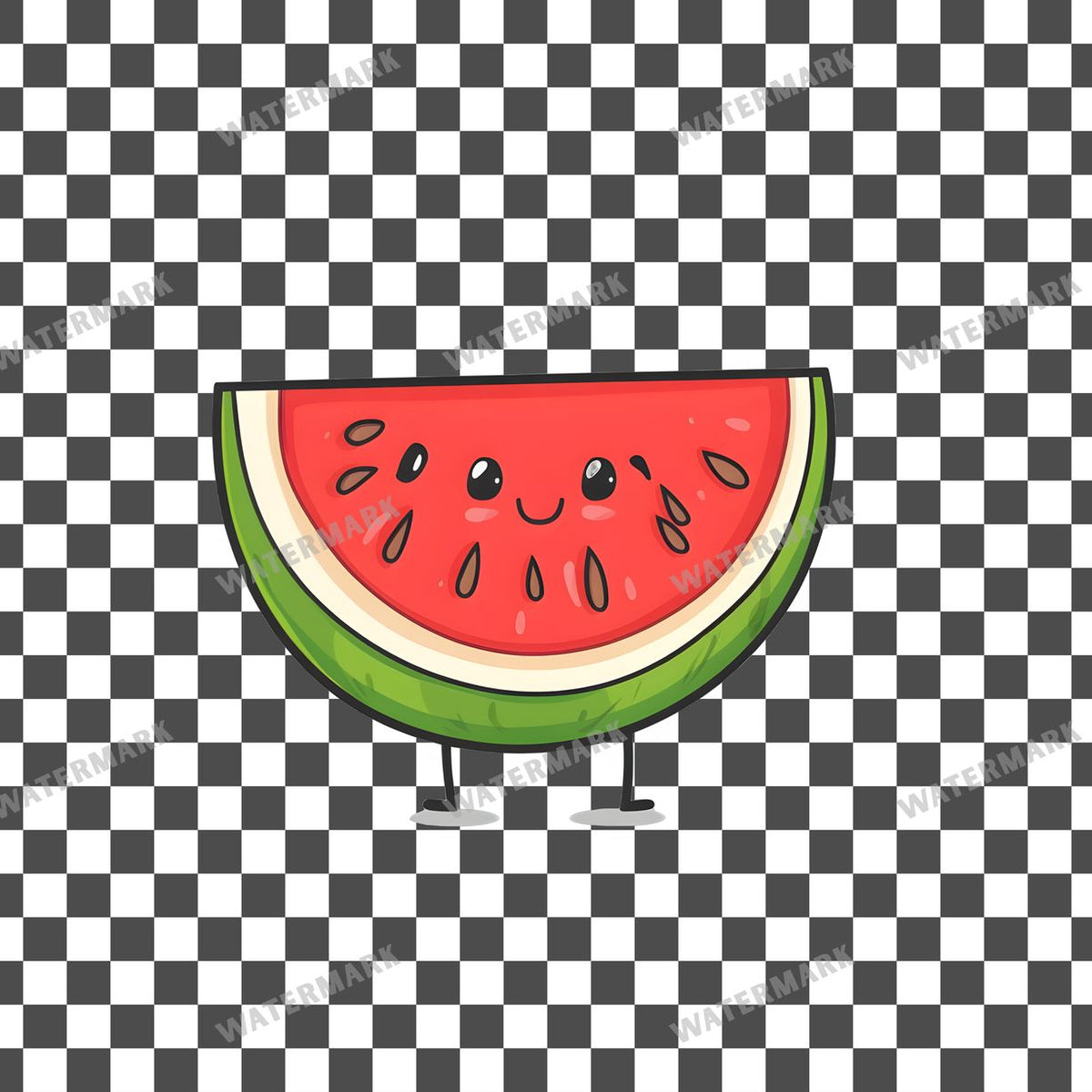 Watermelon Kawaii Style Clipart Pngs