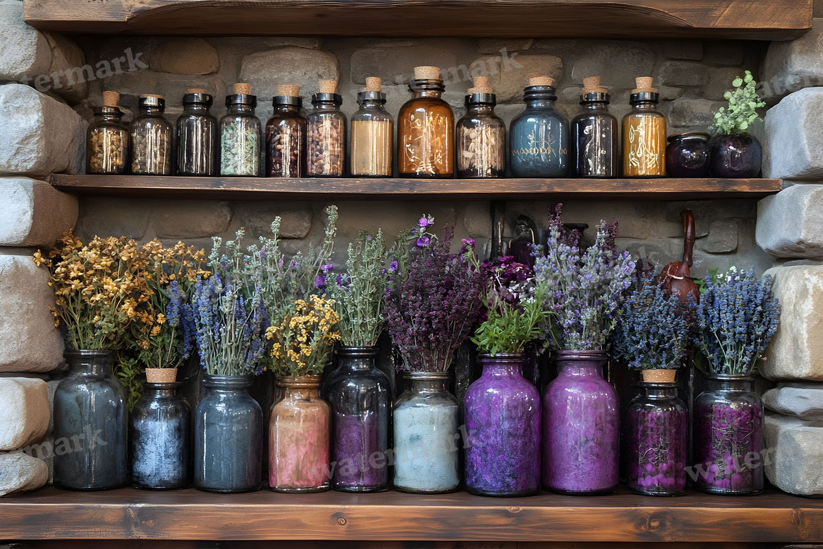 Witch Apothecary Scene Backdrop Images