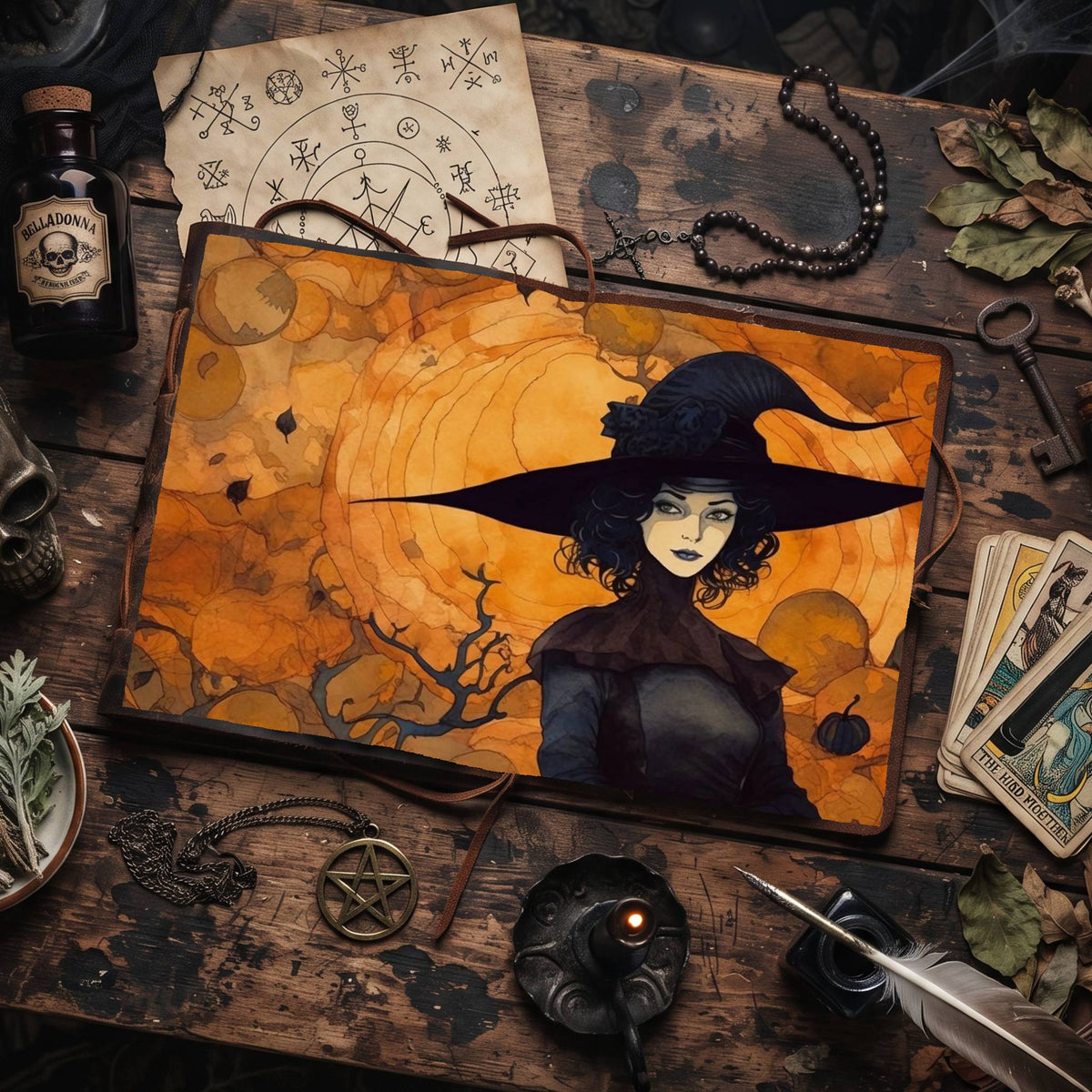 Witch printable junk journal paper, page preview 3