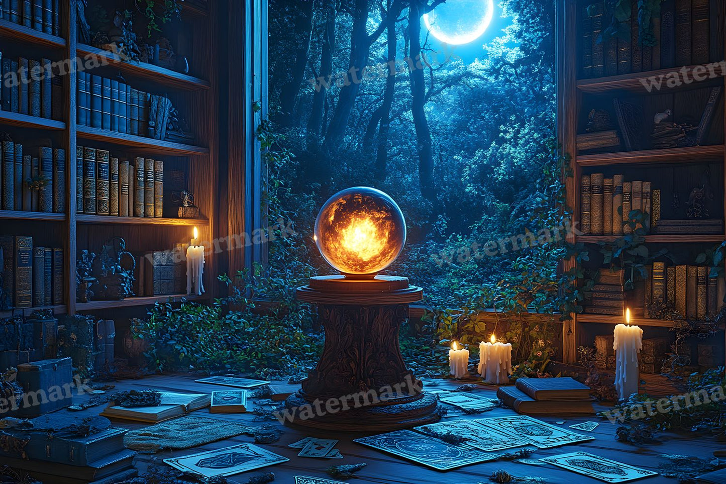 Witchs Crystal Ball Backdrop Images