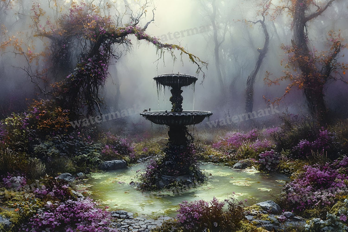 Witchs Eerie Garden Backdrop Images