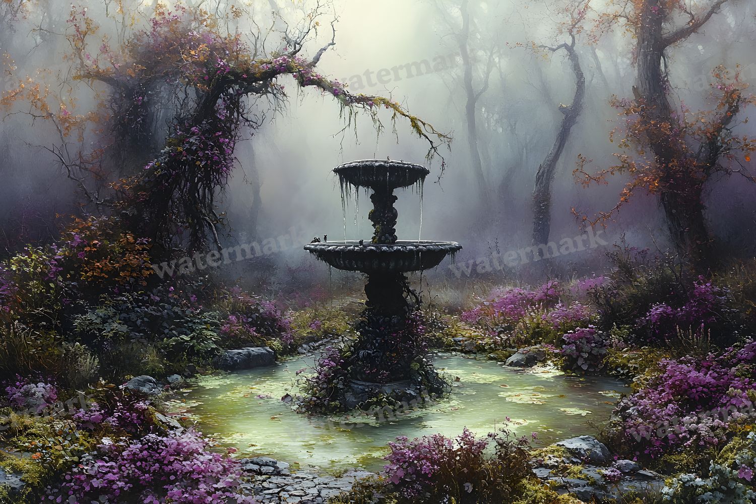 Witchs Eerie Garden Backdrop Images