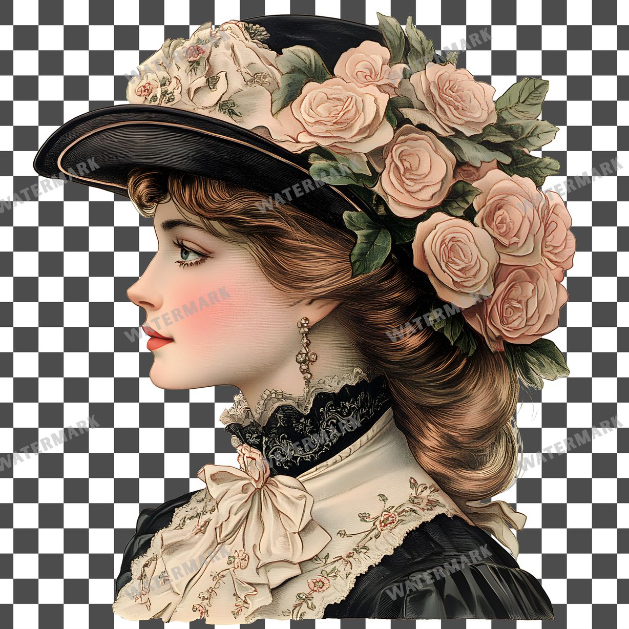 Womens Hat Vintage Style Clipart Pngs
