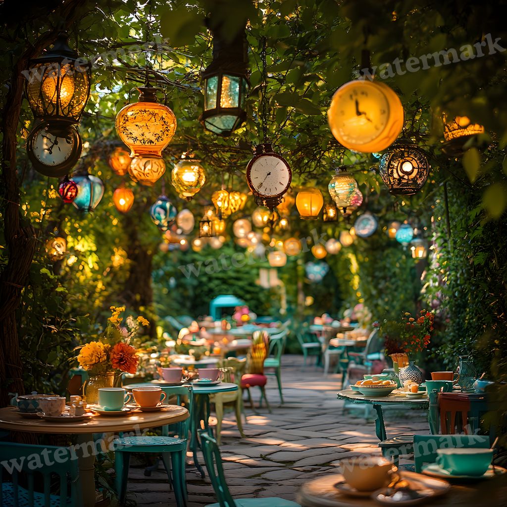 Wonderland Tea Party Backdrop Images