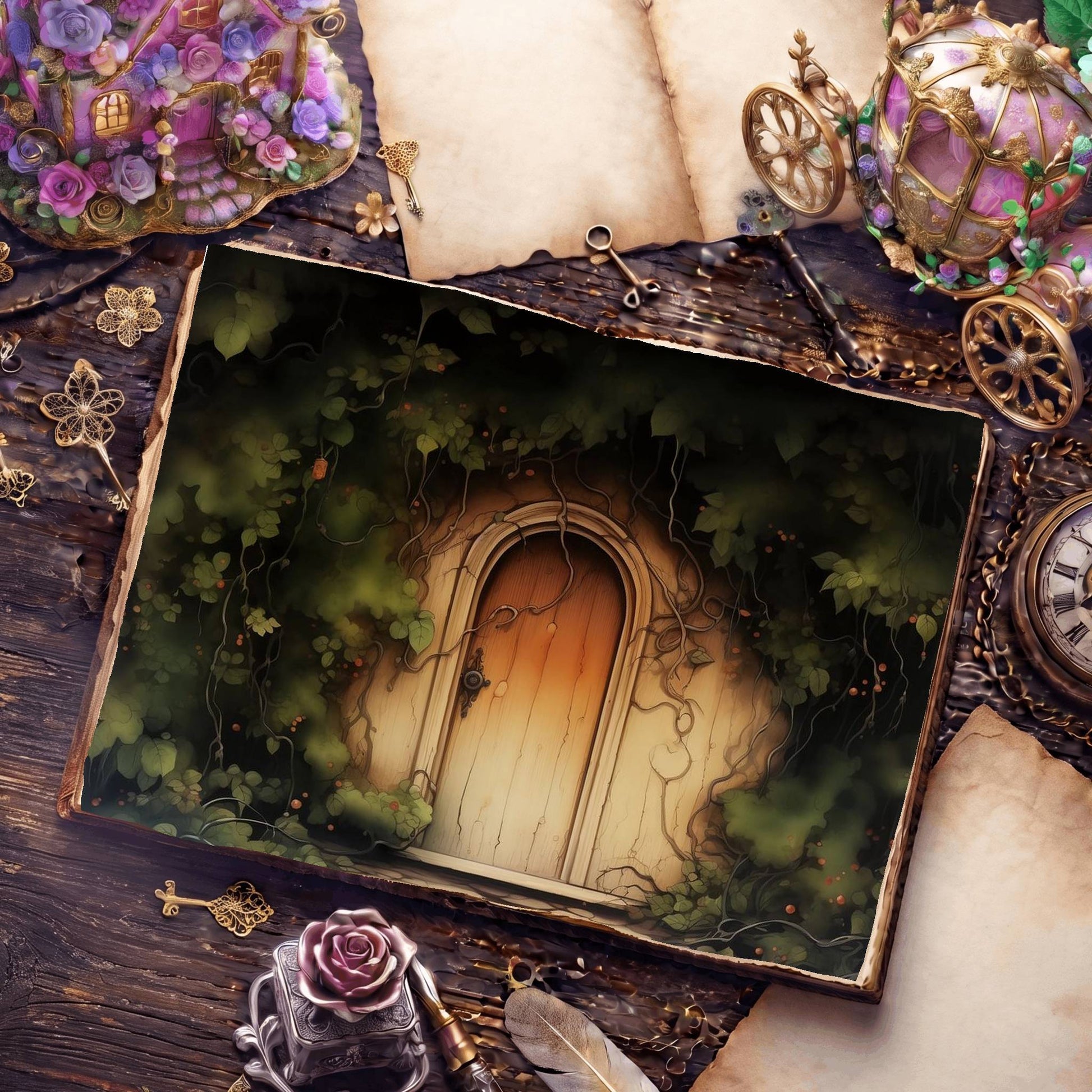 Wooden Door Digital Papers