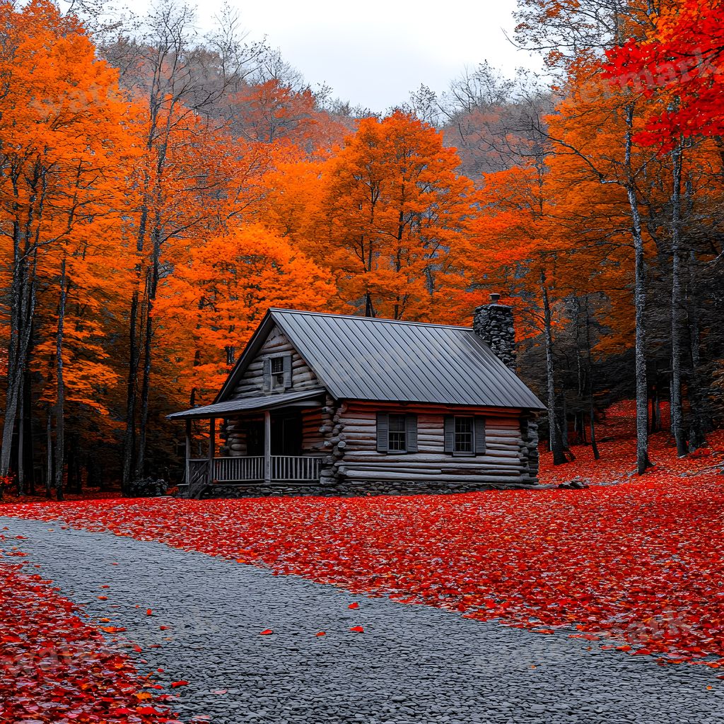 Woodland Cabin Backdrop Images