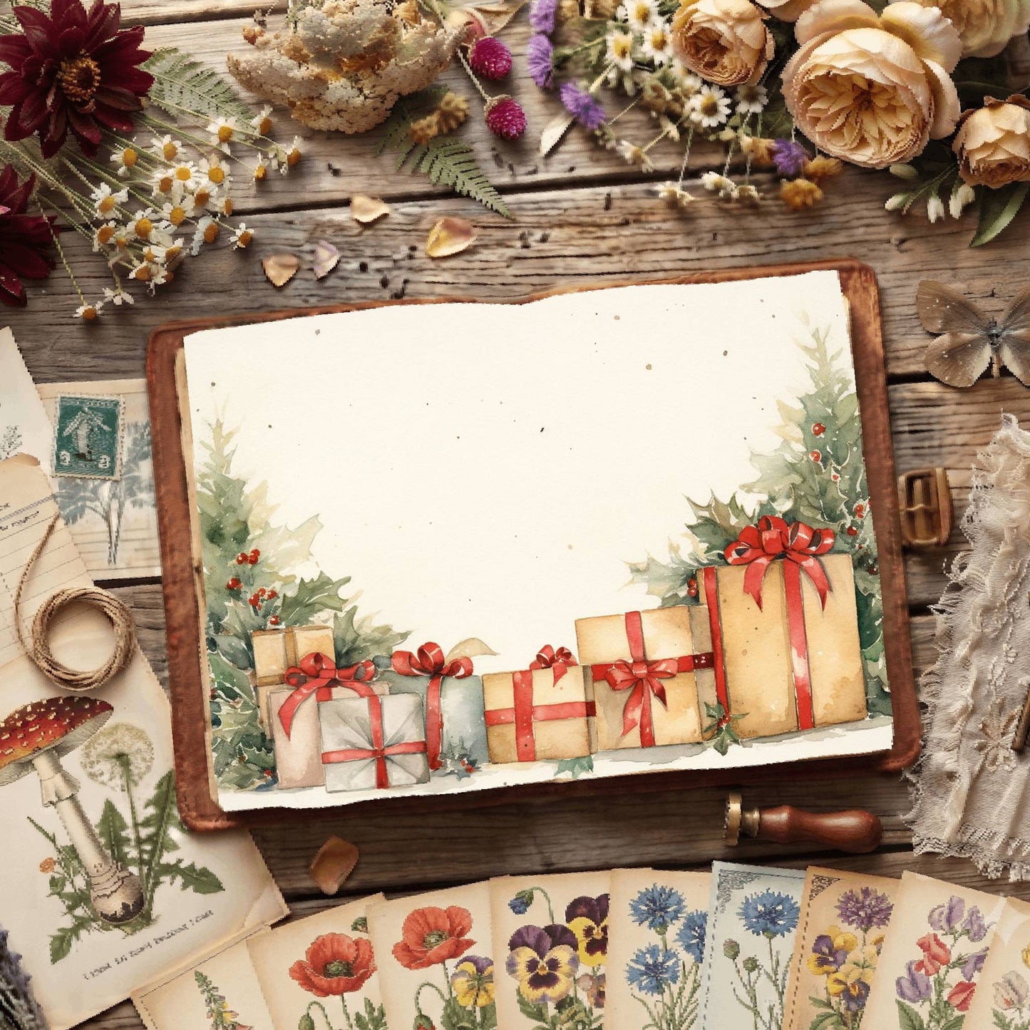 Wrapped Christmas Gifts Digital Papers