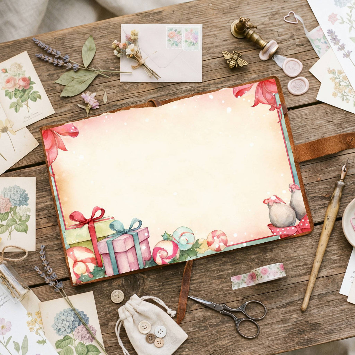 Wrapped Christmas Gifts Digital Papers
