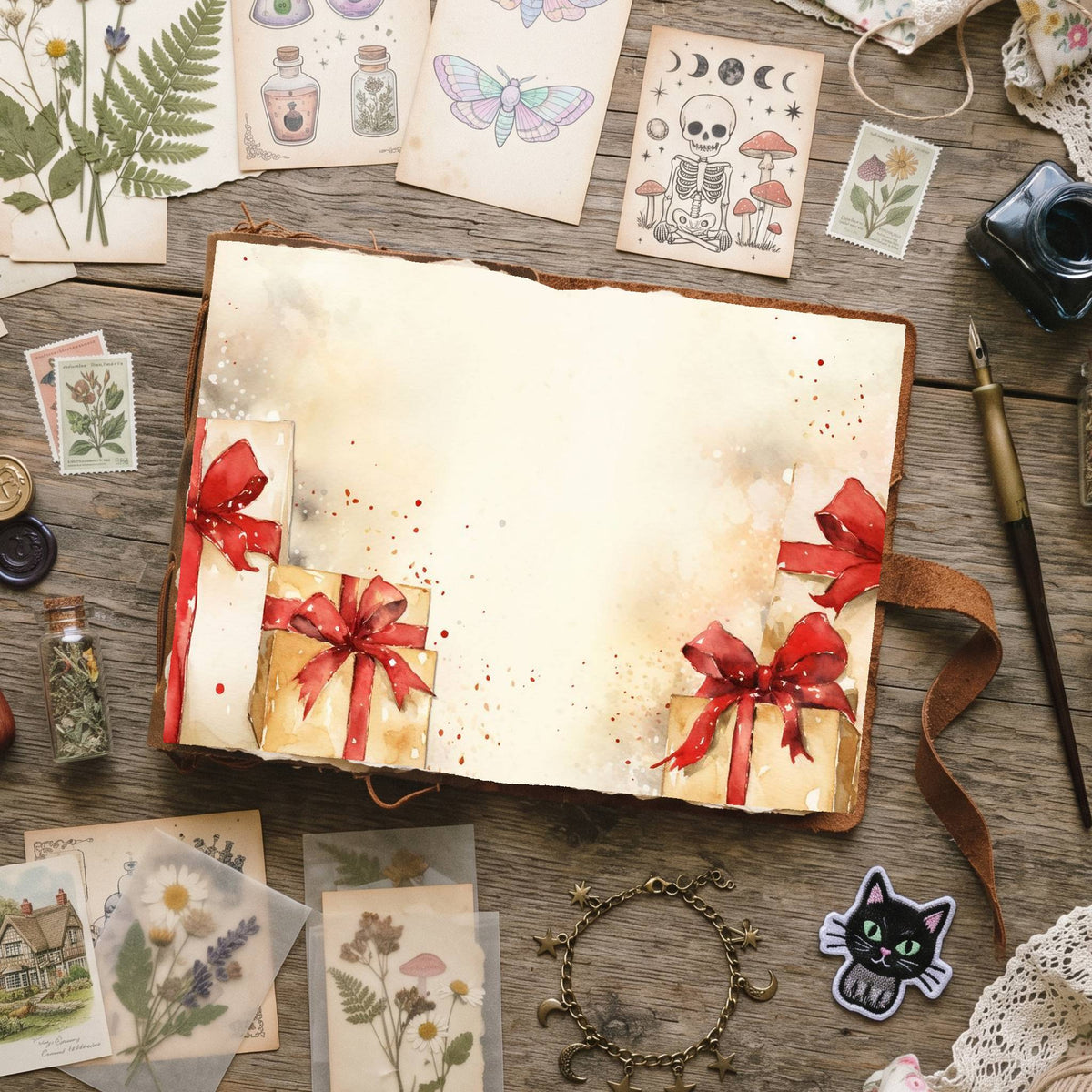 Wrapped Christmas Gifts Digital Papers