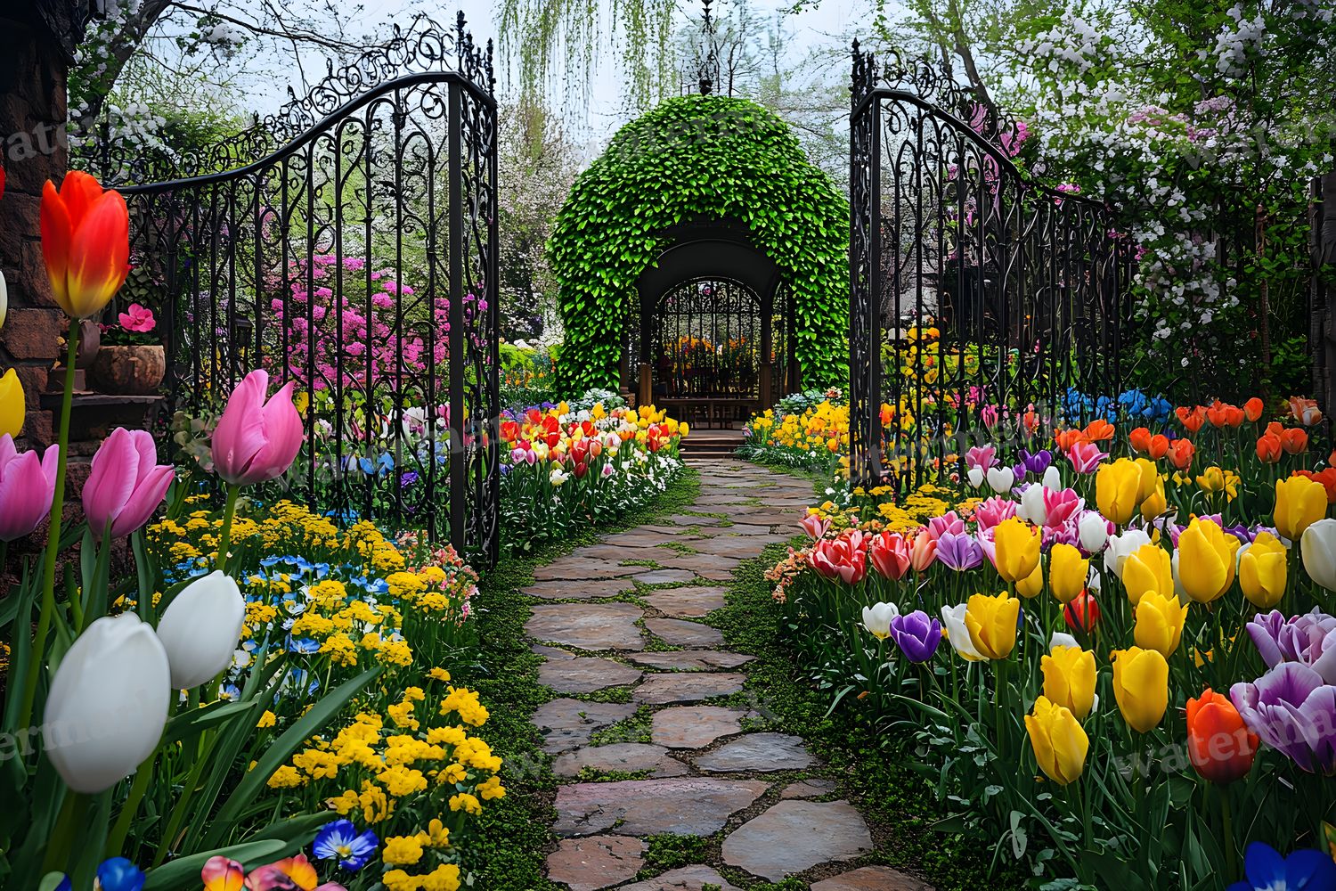 Wrought Iron Secret Garden Backdrop Images