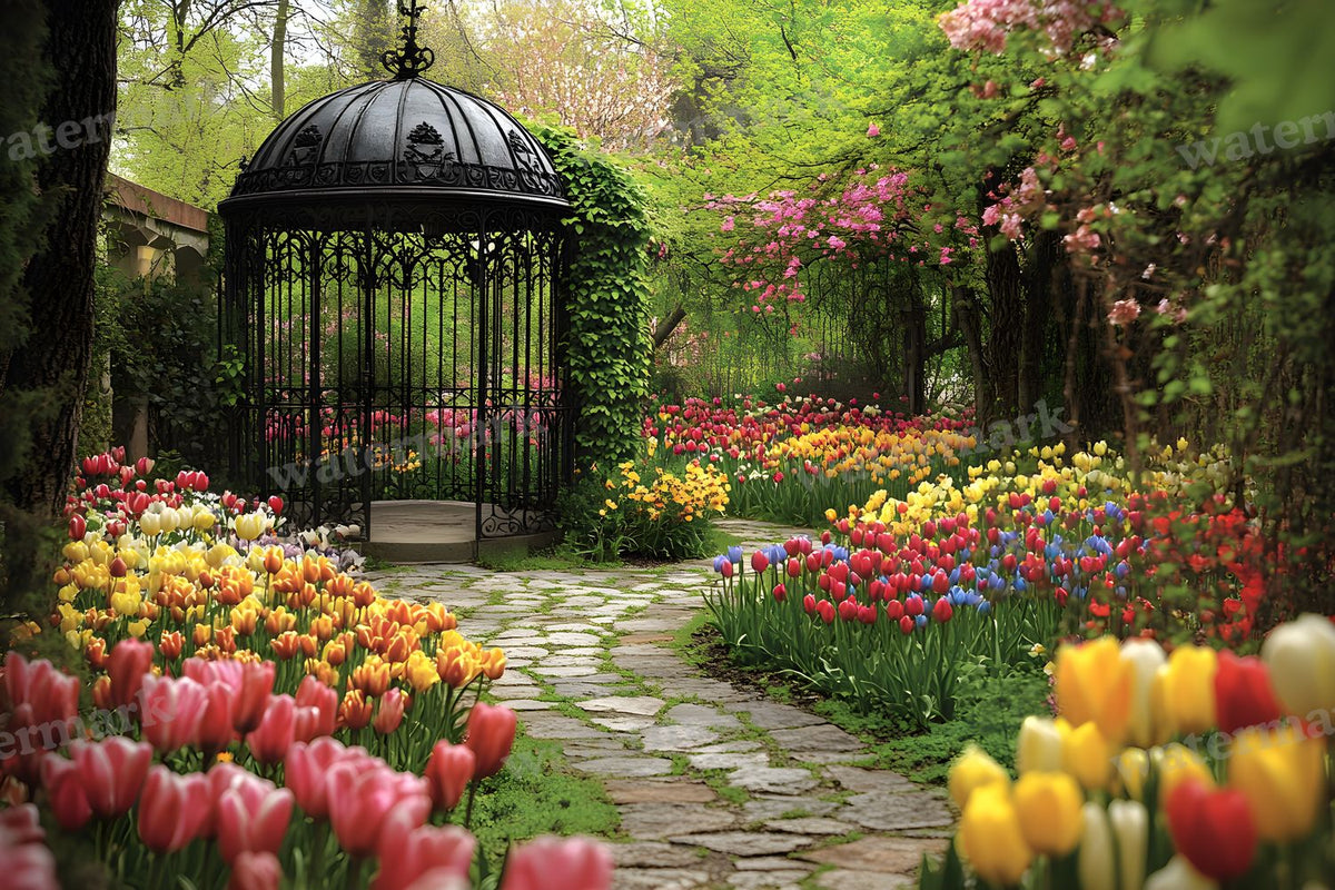 Wrought Iron Secret Garden Backdrop Images