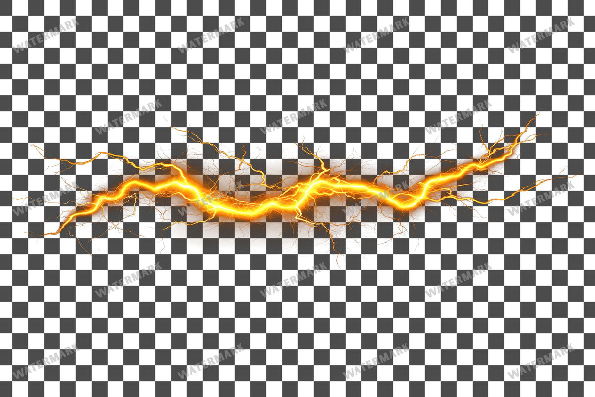 Yellow Lightning Strike Transparent Overlay Pngs