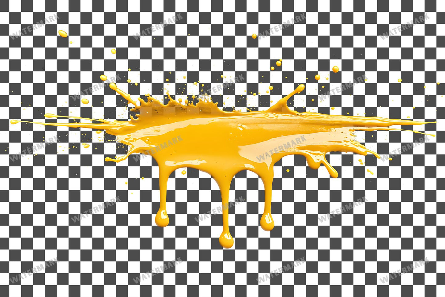Yellow Paint Splatter Abstract Splashes Transparent Overlay Pngs