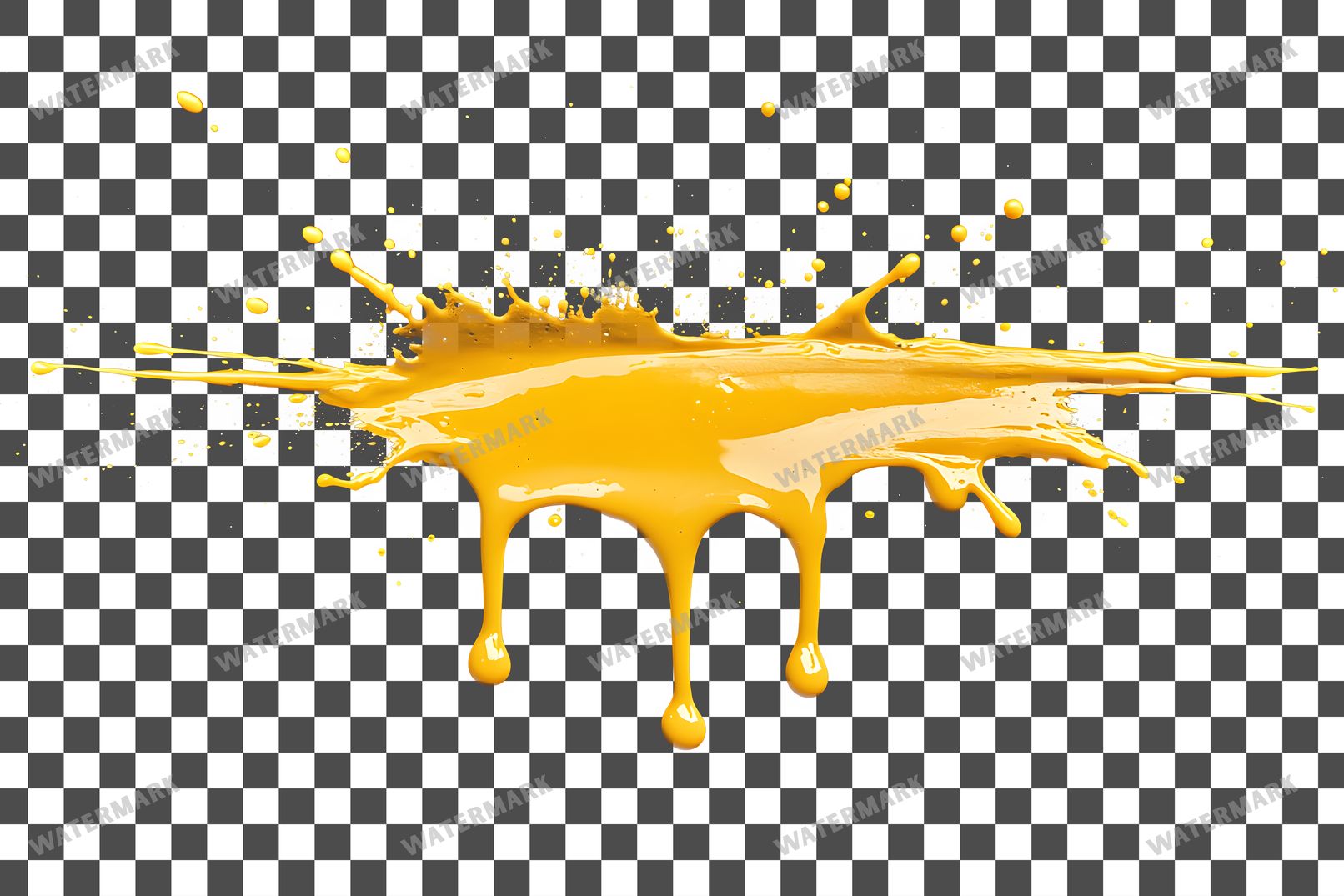 Yellow Paint Splatter Abstract Splashes Transparent Overlay Pngs