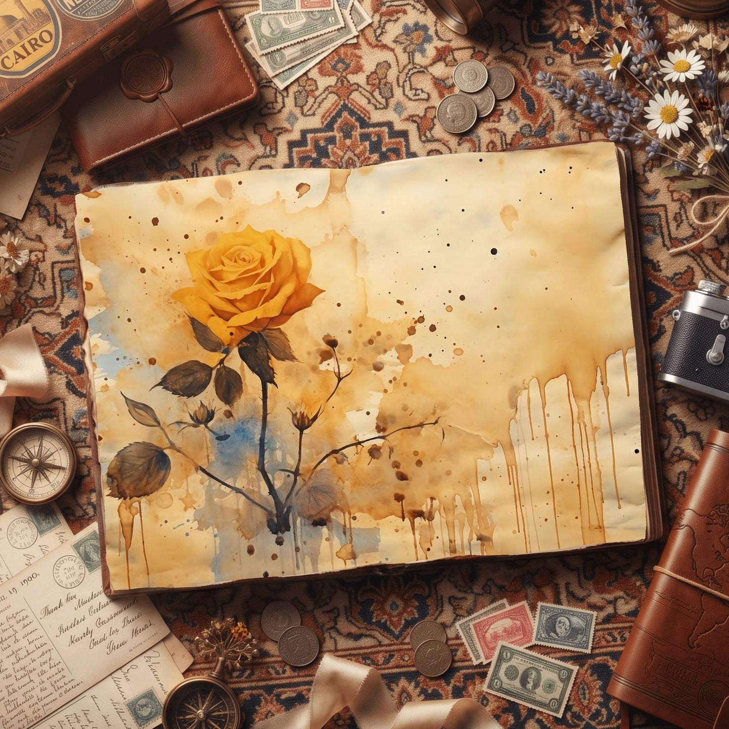Yellow Roses Digital Papers