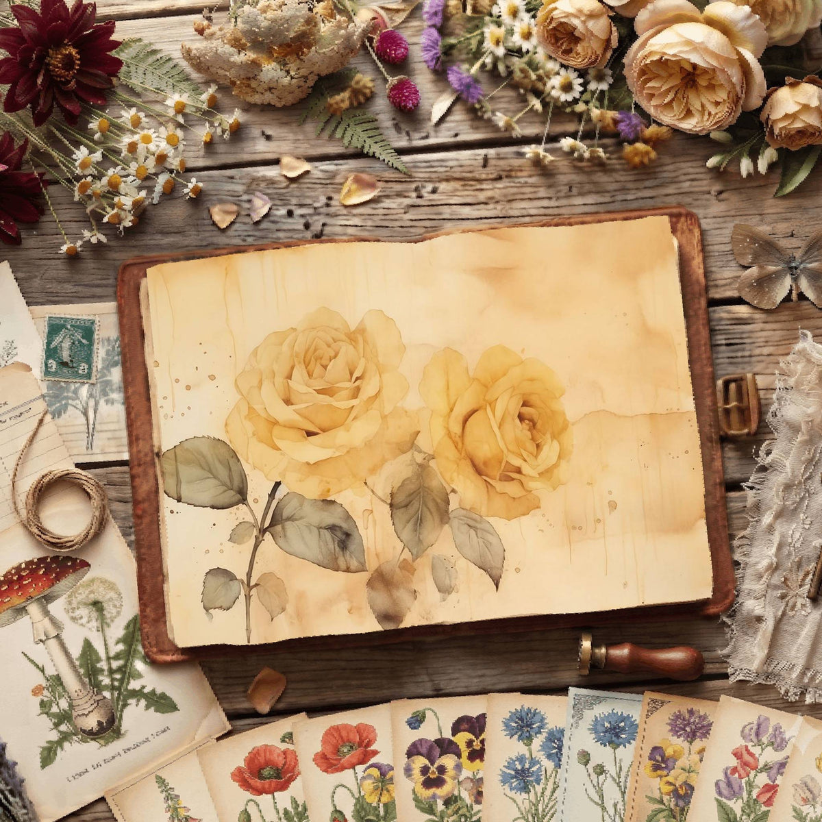 Yellow Roses Digital Papers