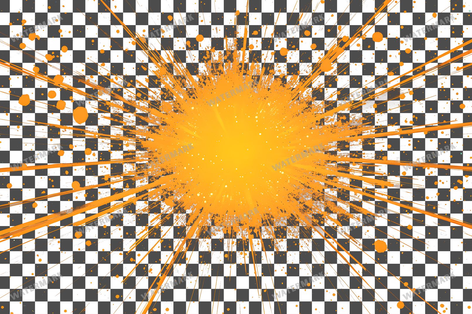 Yellow Starburst Star With Radiating Transparent Overlay Pngs