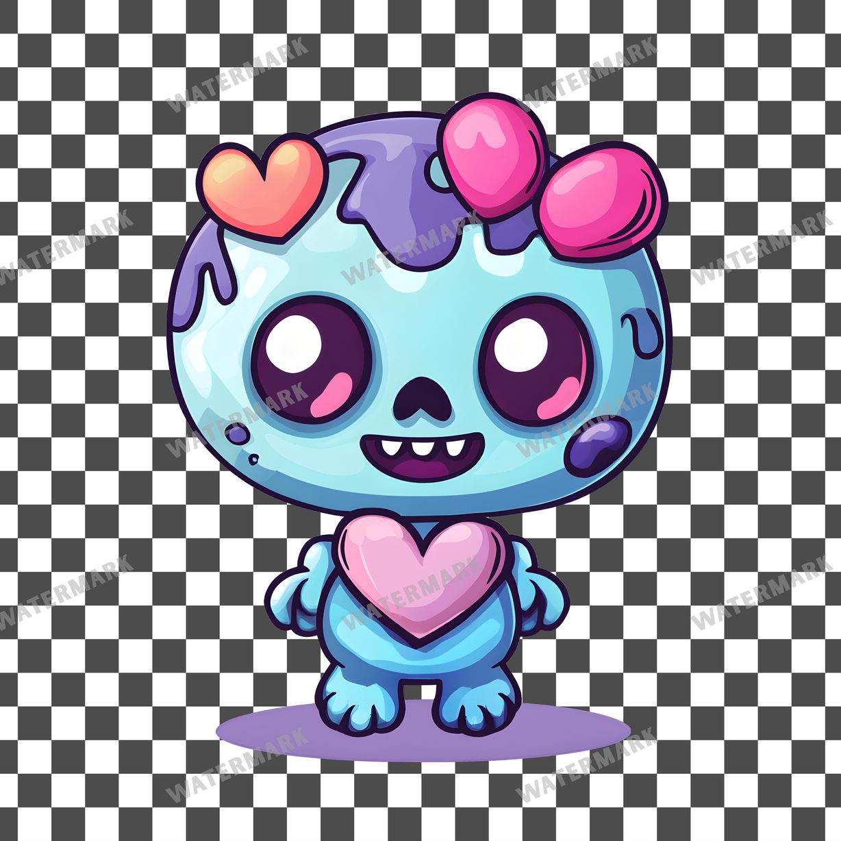 Zombie Kawaii Style Clipart Pngs