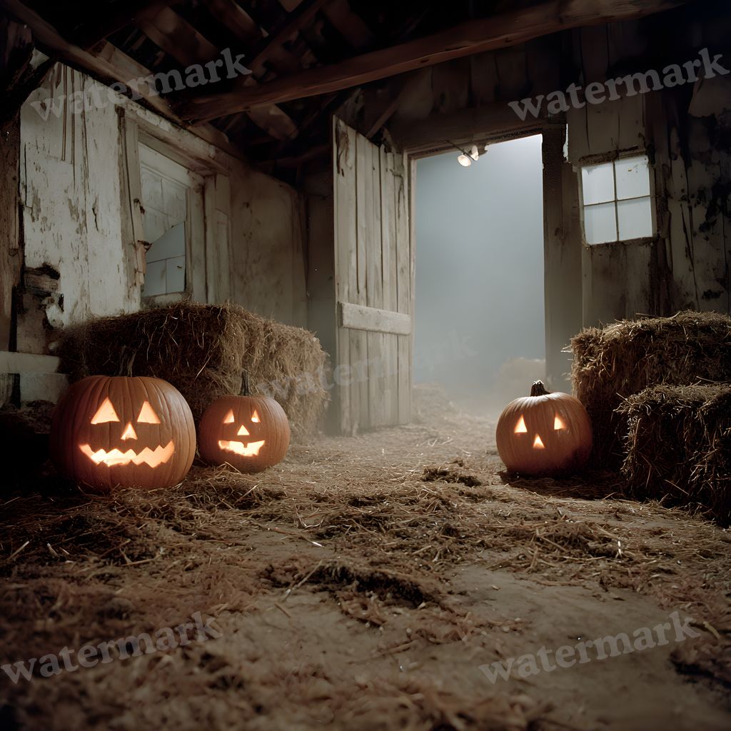 Abandoned Barn Loft At Midnight Backdrop Images