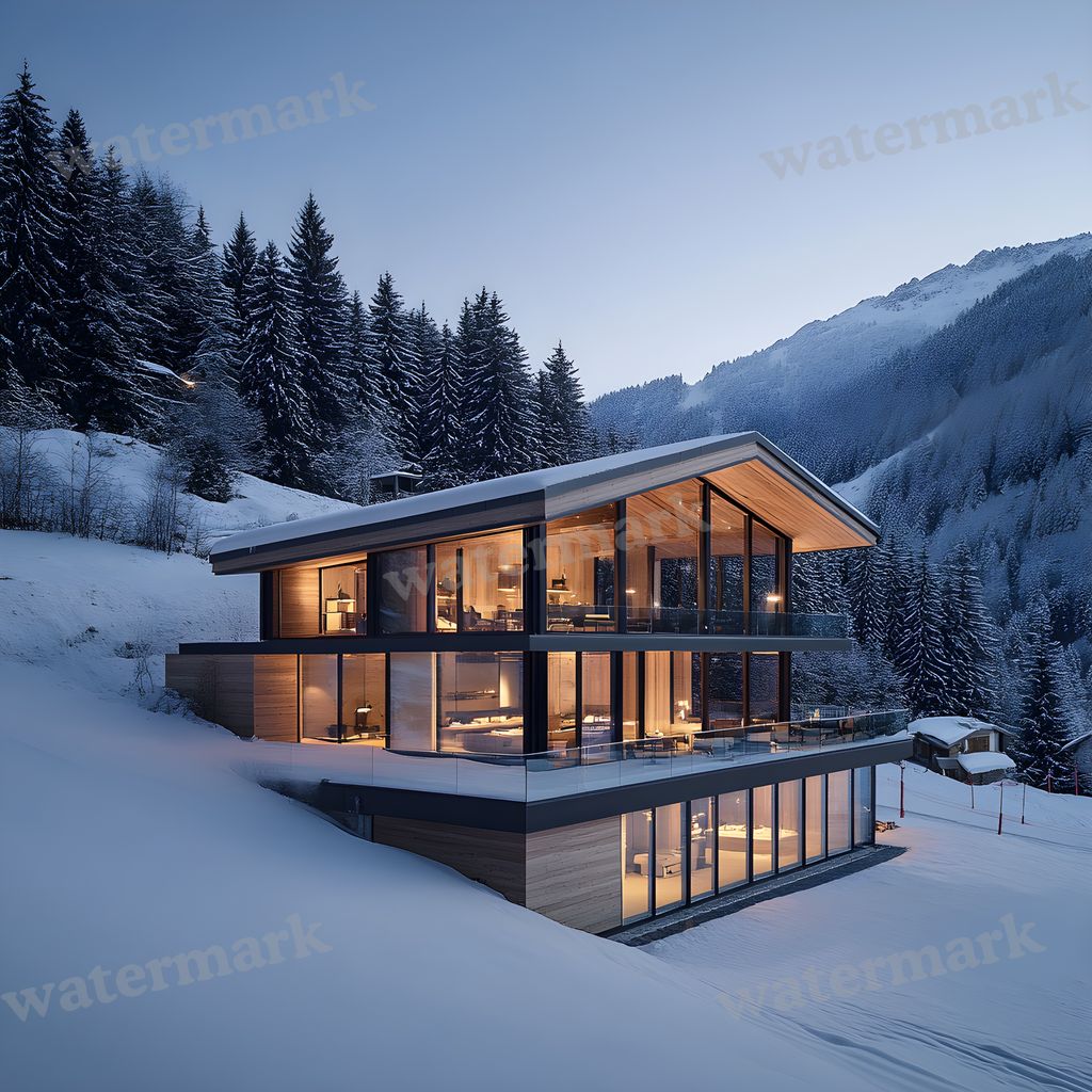 Alpine Ski Chalet Backdrop Images