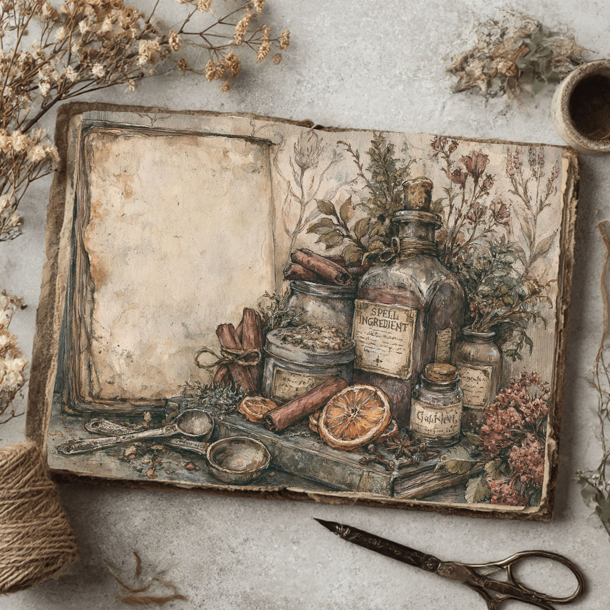 Ancient Spell Ingredients Journal Page