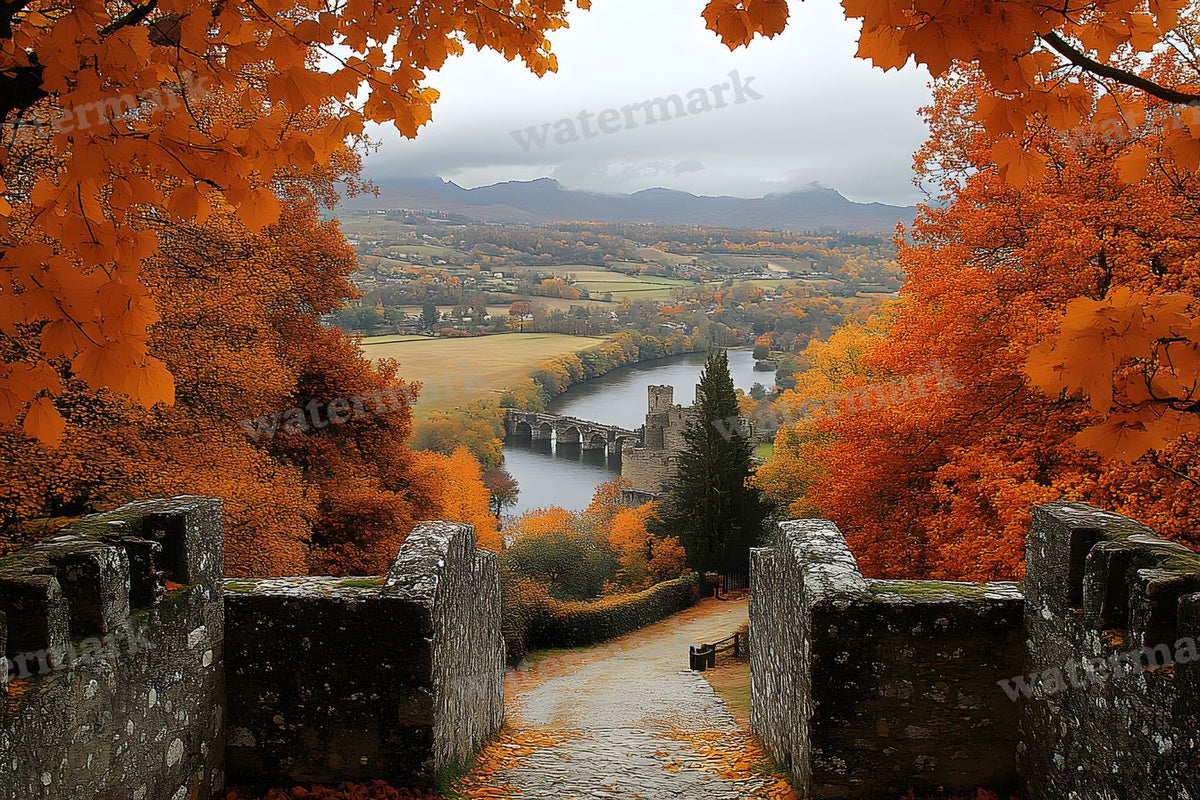 Autumn Castle Wallpov Backdrop Images