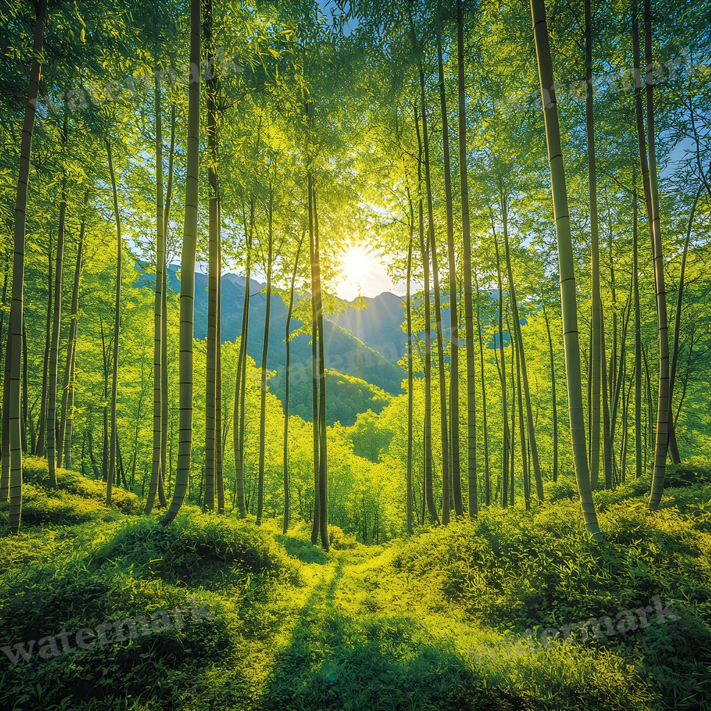 Bamboo Forest digital photo backdrop for photo editing, preview 3