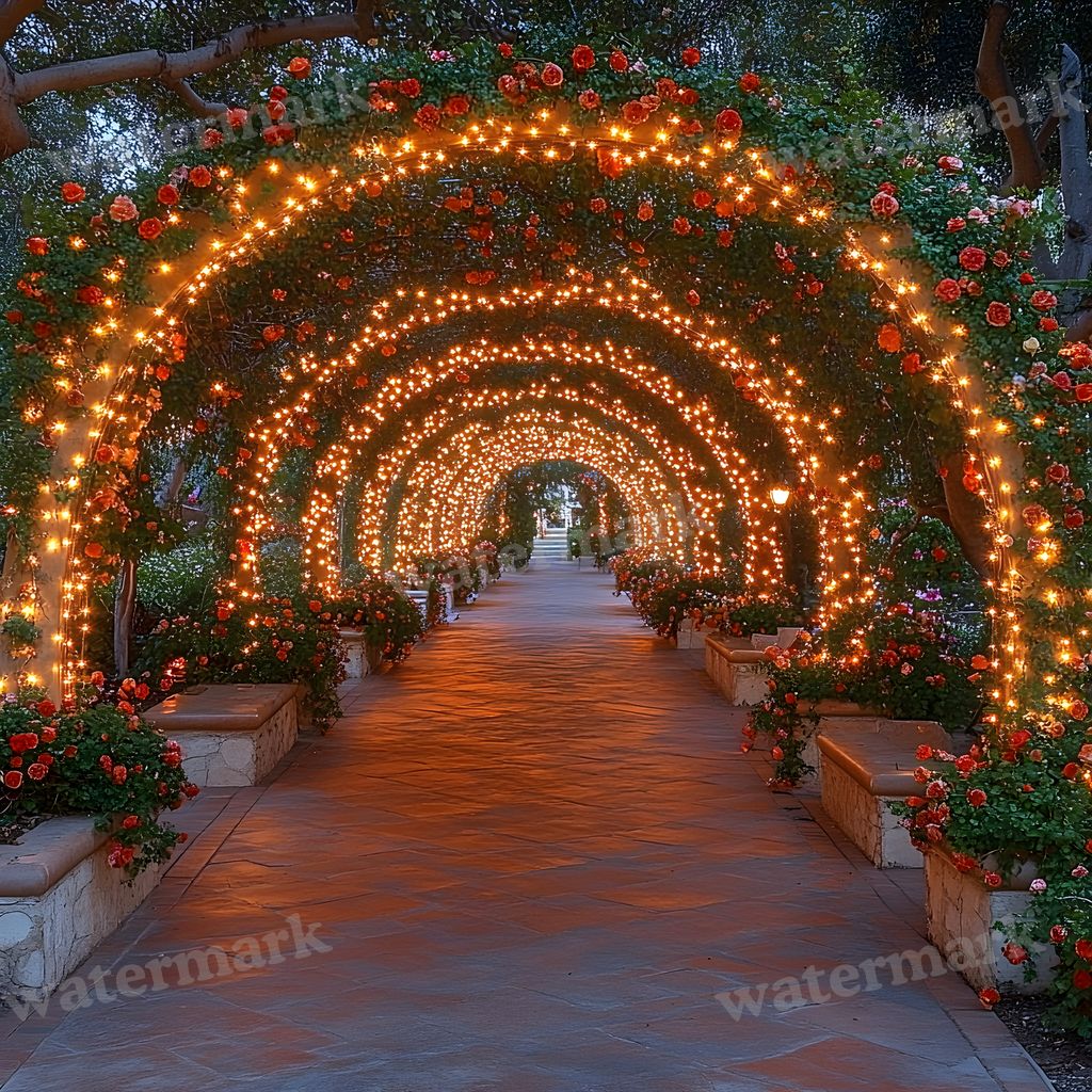 Baroque Garden digital photo backdrop for photo editing, preview 3