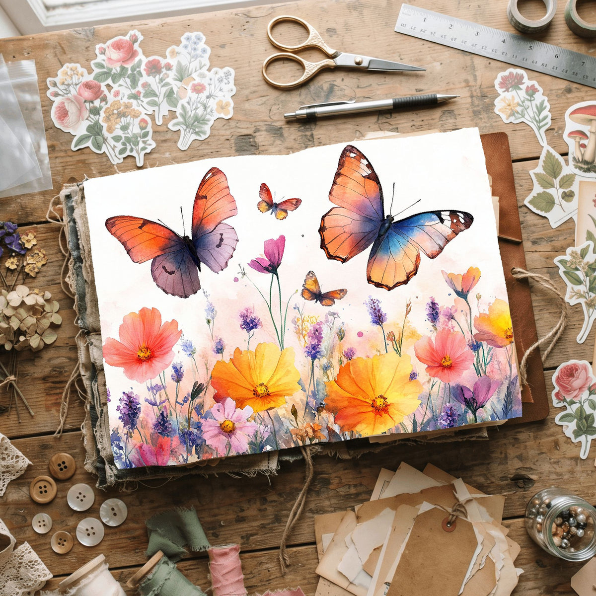 Butterfly Wildflower Meadow Writing Paper