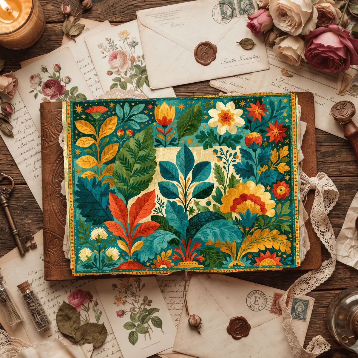 Celestial Botanical Frame Design