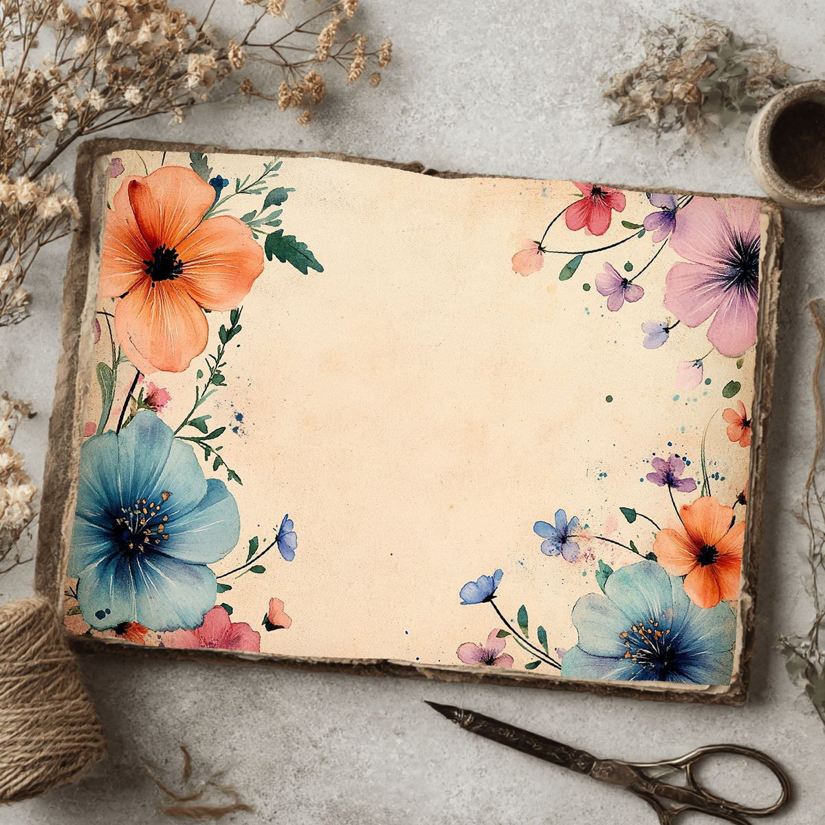 Cotton Candy Wildflower Printable Paper