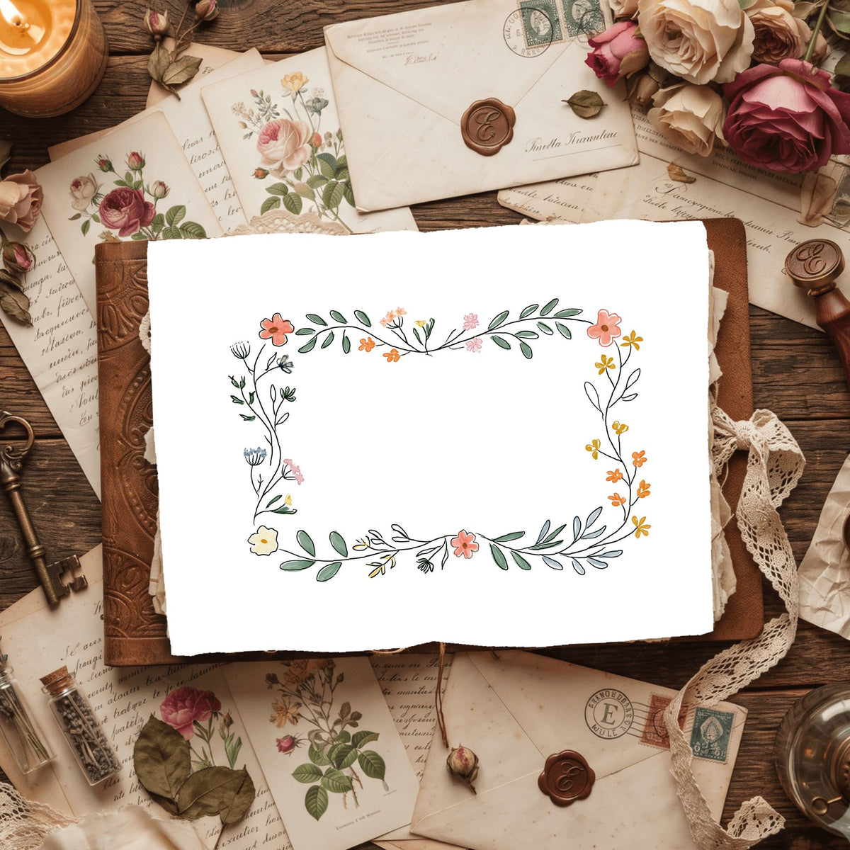 Folk Art Watercolor Floral Pattern