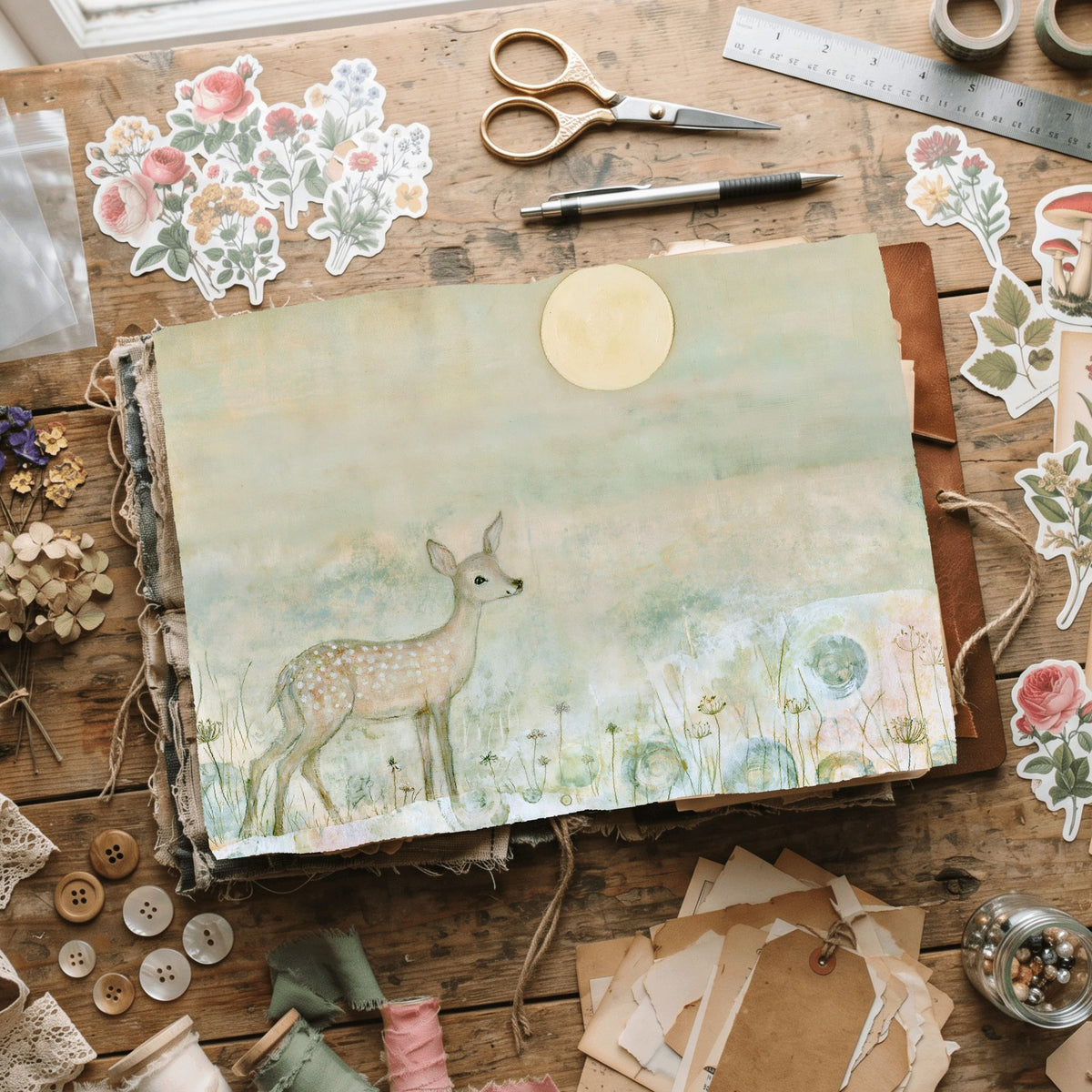 Gentle Woodland Fawn Watercolor
