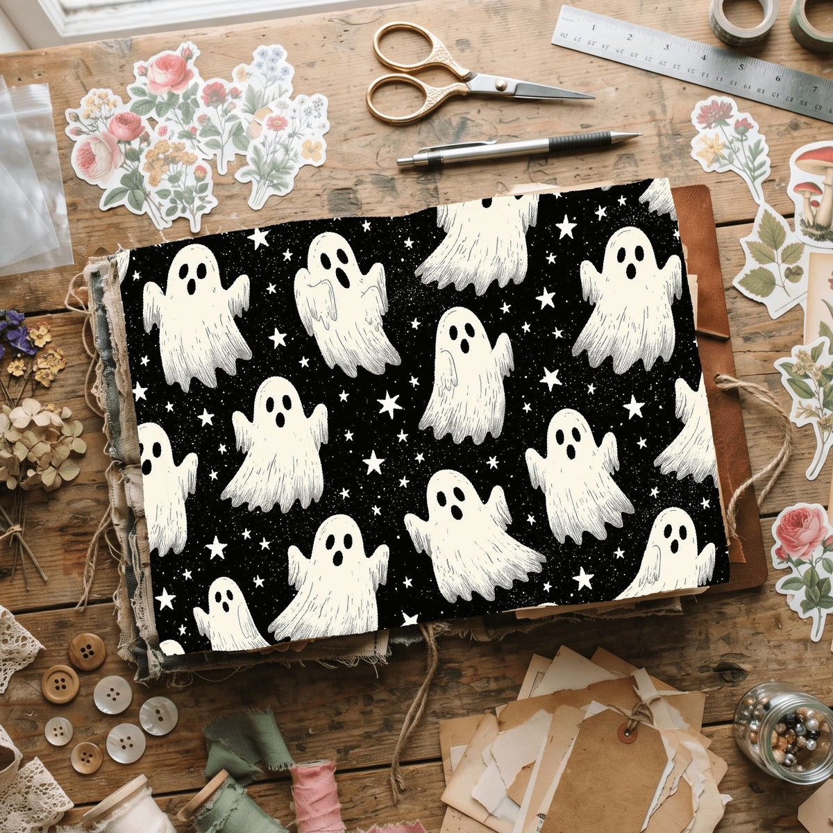 Halloween Ghost Seamless Pattern