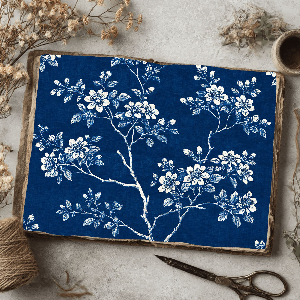 Indigo Floral Textile Pattern
