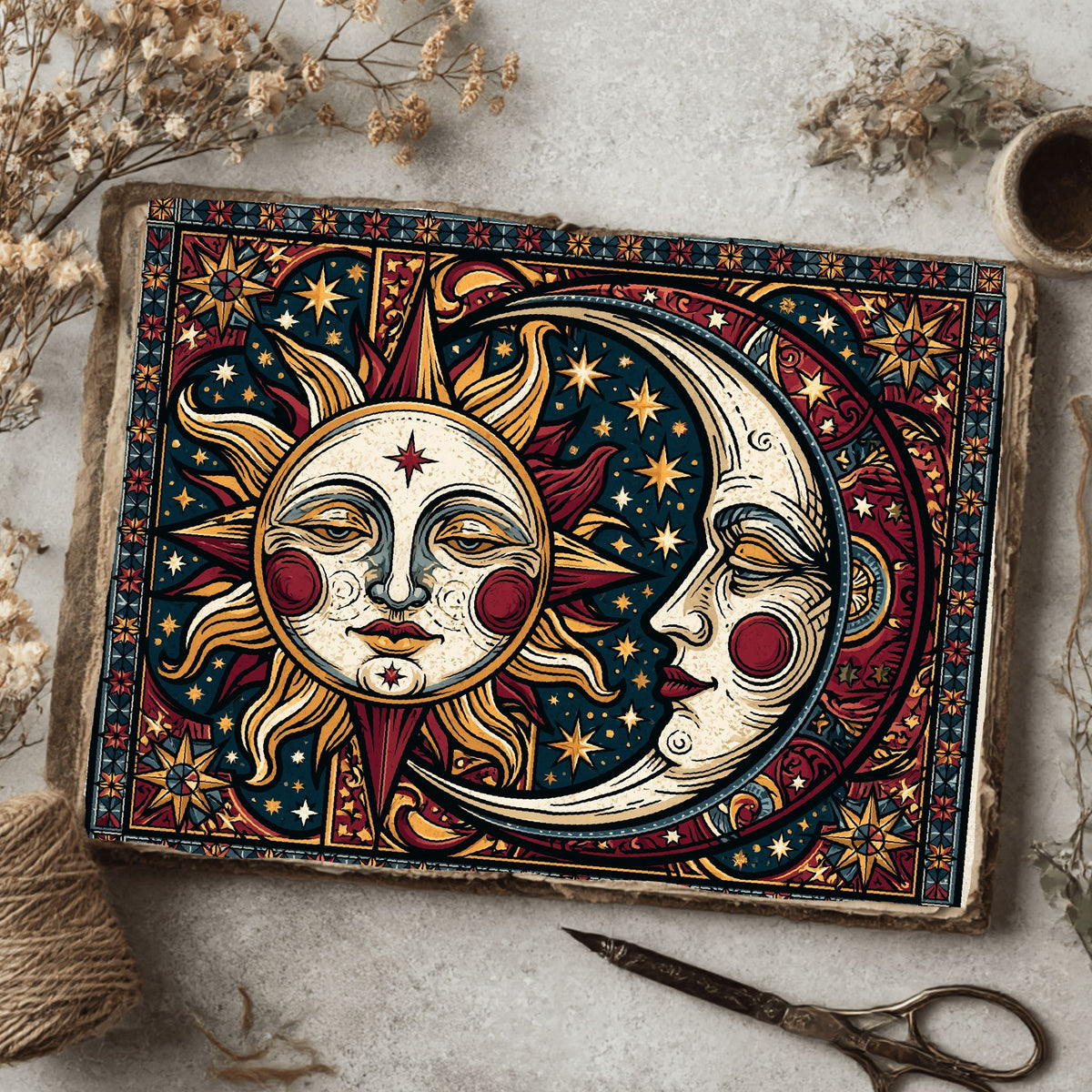 Medieval Celestial Sun & Moon