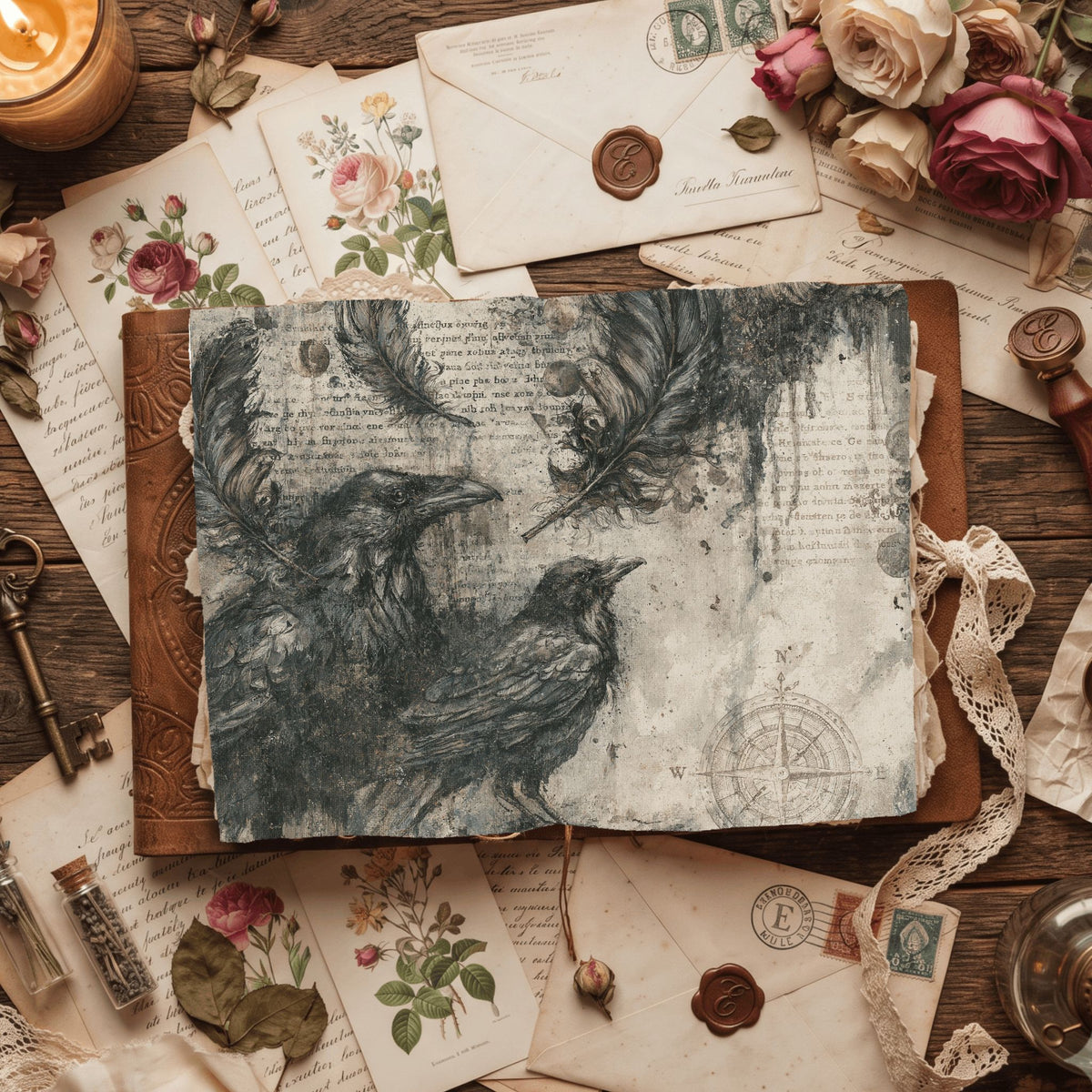 Mysterious Raven Journal Paper