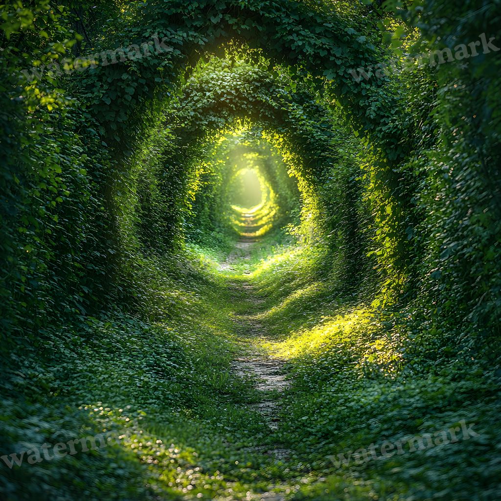 Overgrown Forest digital photo backdrop for photo editing, preview 3