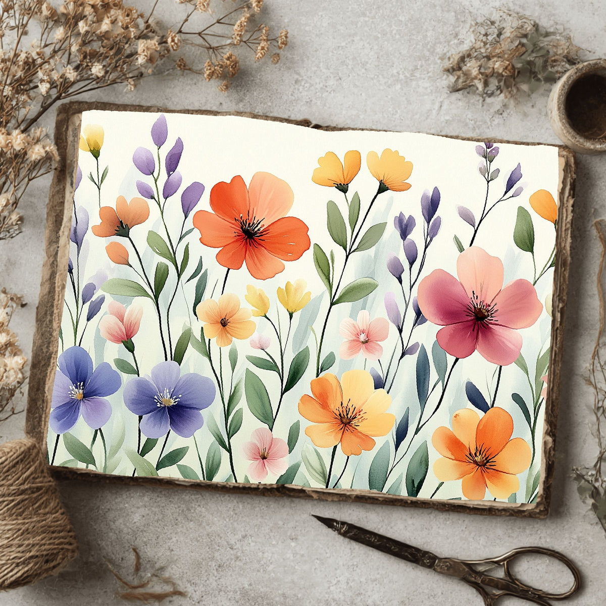 Pastel Botanical Floral Bloom Paper