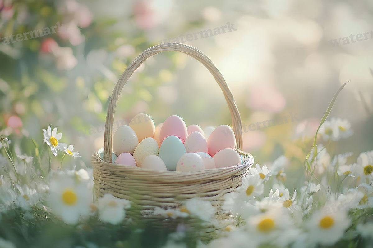 Pastel Easter Basket Backdrop Images