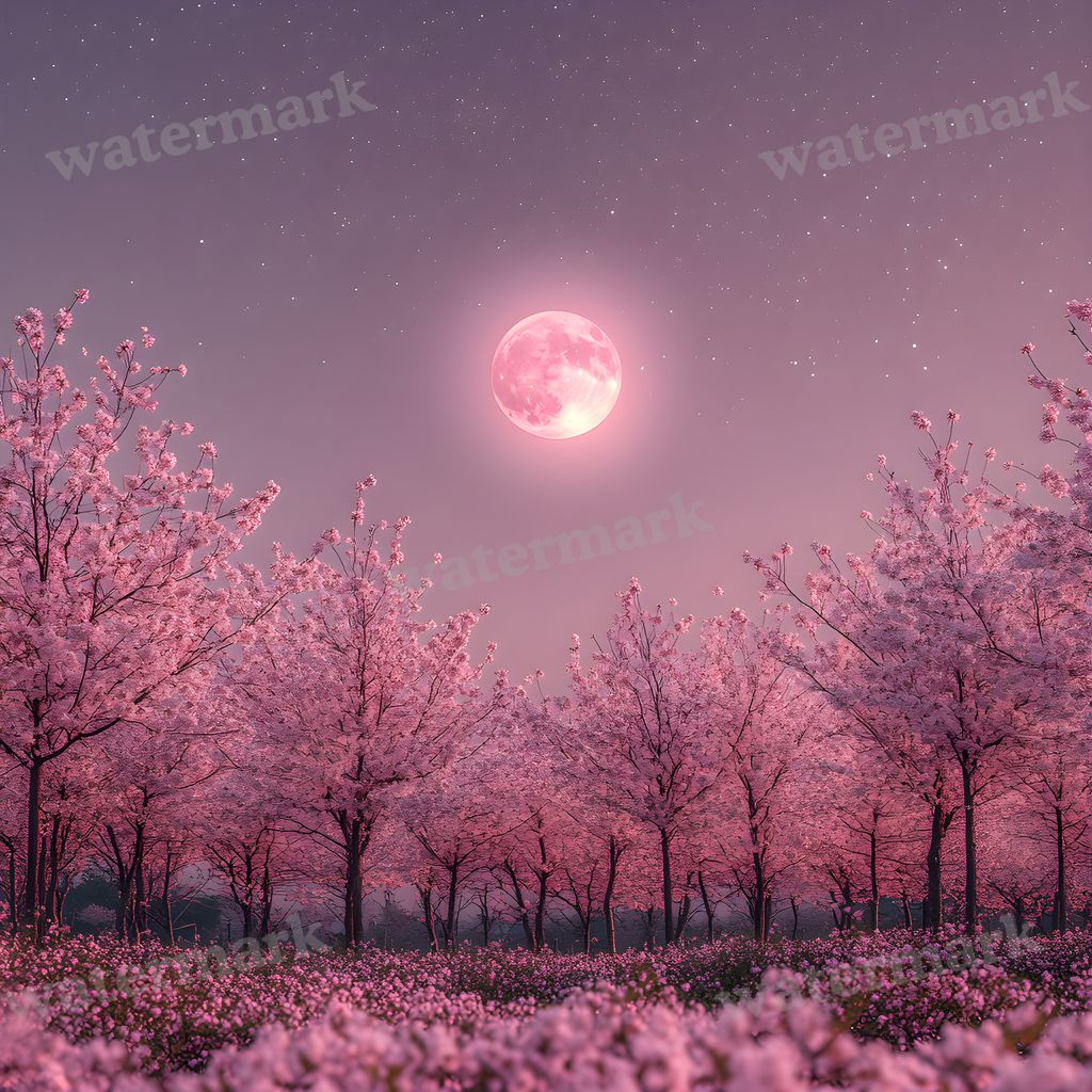 Pink Moon Backdrop Images