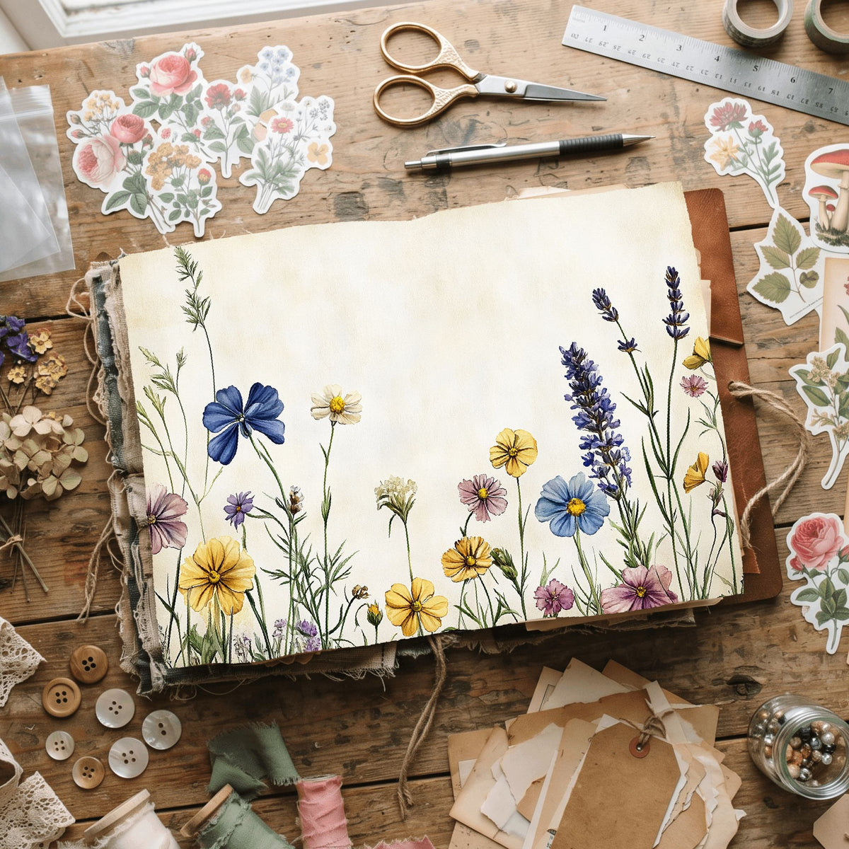 Pressed Wildflower Stationery Paper