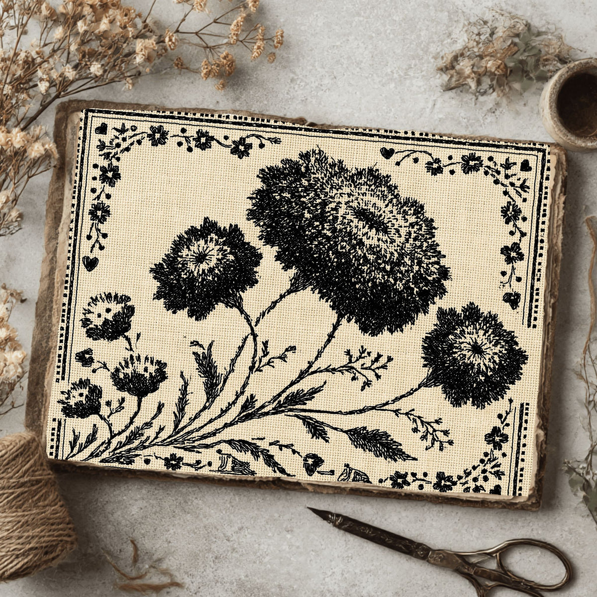 Primitive Cross Stitch Label Frame