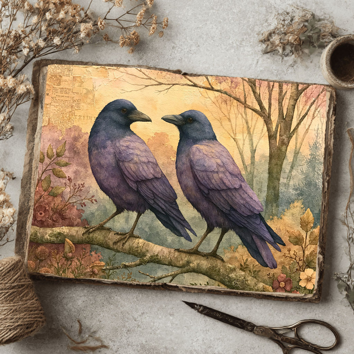 Purple Halloween Watercolor Art