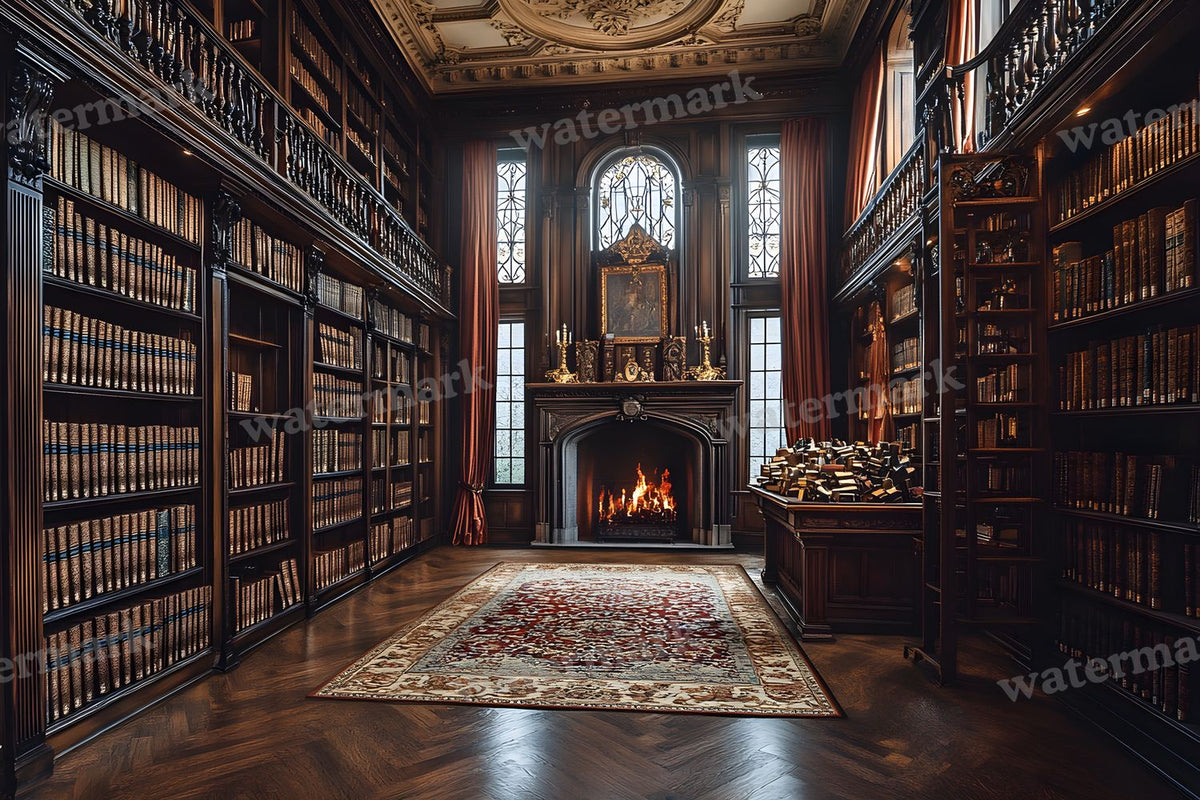 Regal Library Grandeur digital photo backdrop for photo editing, preview 3